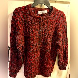 Karen Scott Women’s Pullover Knit Sweater, Size MEDIUM, Red & Black